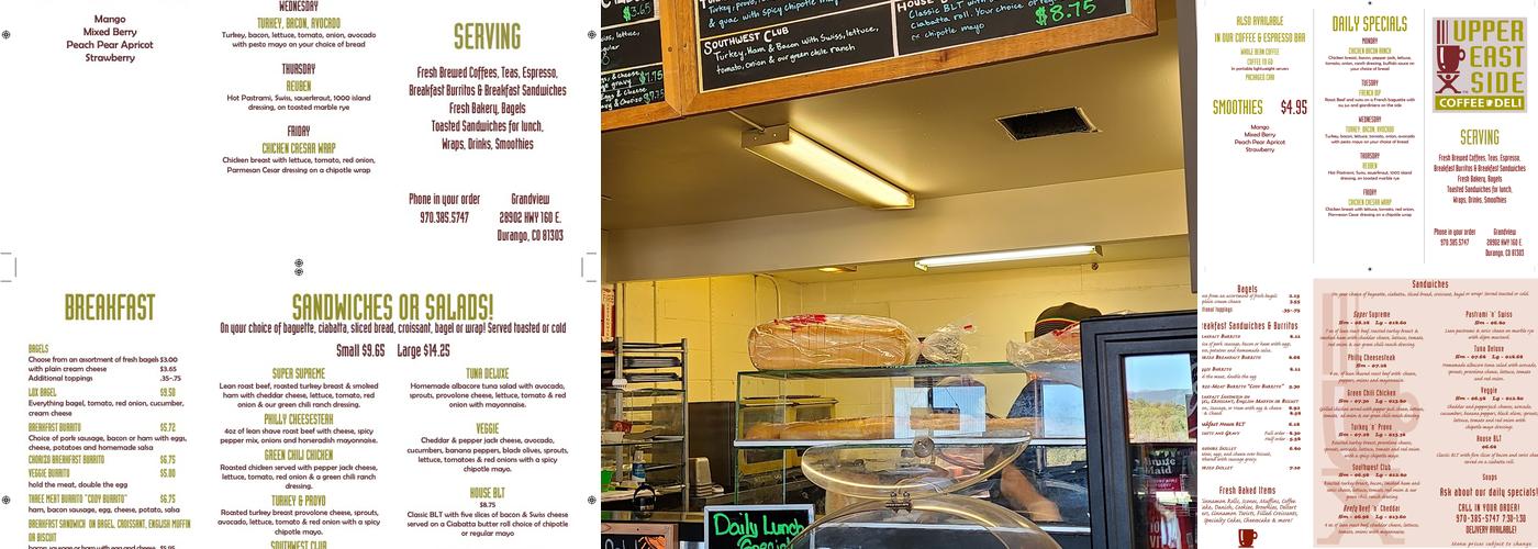 Upper East Side Coffee Co Menu