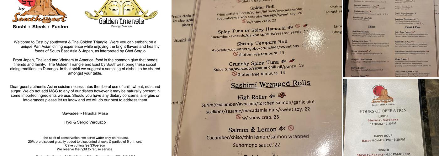 East by Southwest Menu