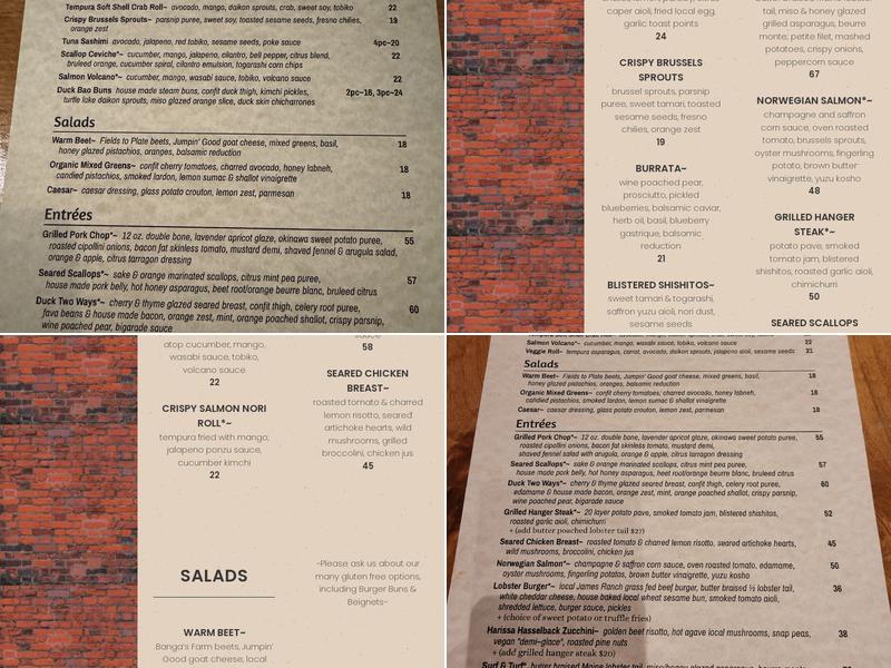 Eolus Bar & Dining Menu