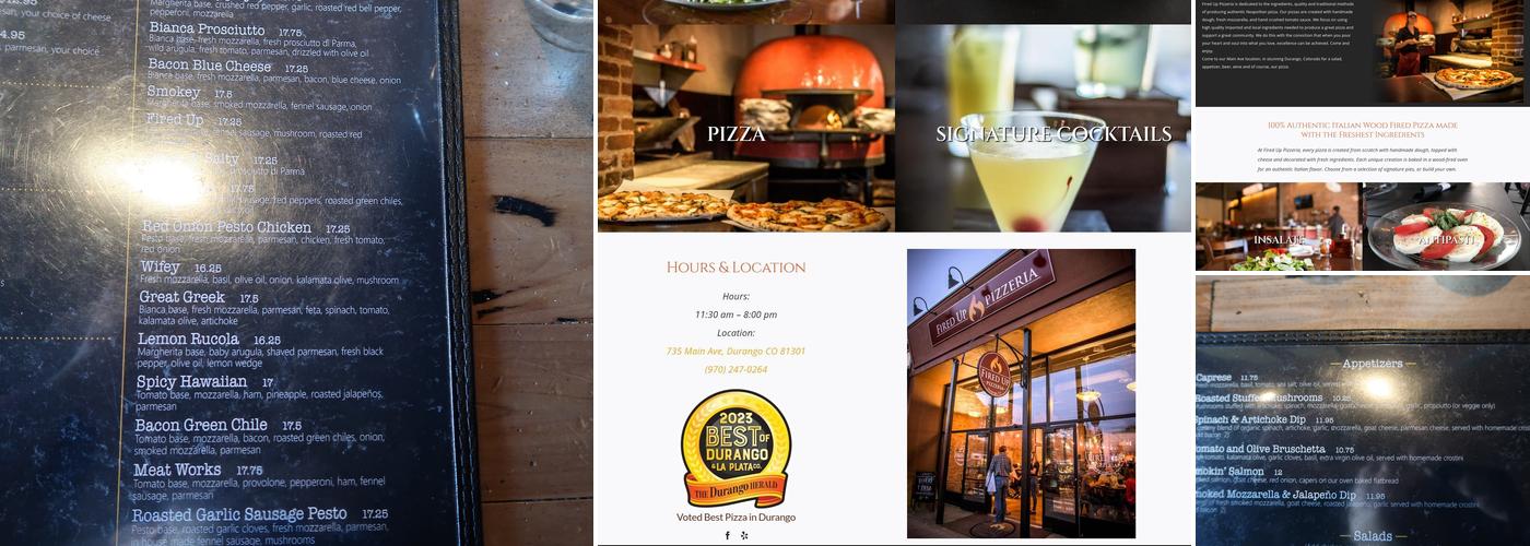 Fired Up Pizzeria Menu