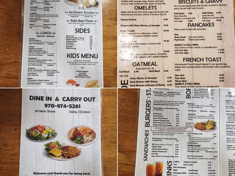 C&J Cafe Menu