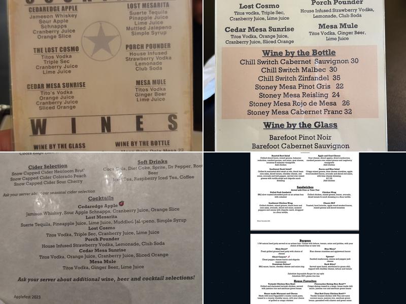 Lost Mesa Grill Menu
