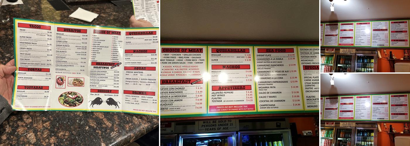 El Bramido | Restaurant & Bar Menu