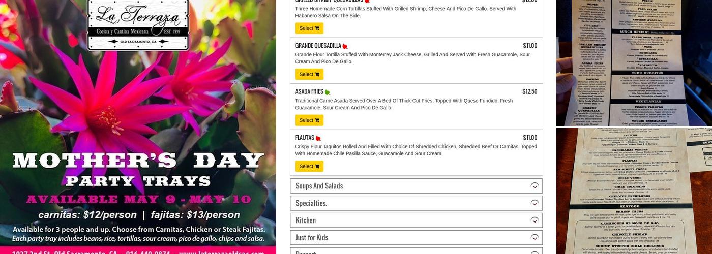 La Terraza Menu