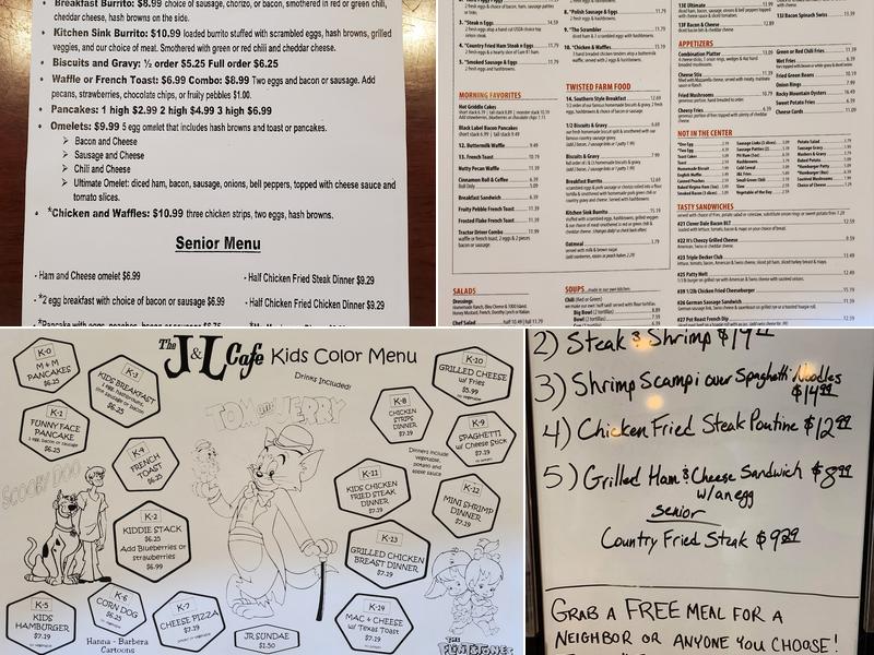 J & L Cafe Menu