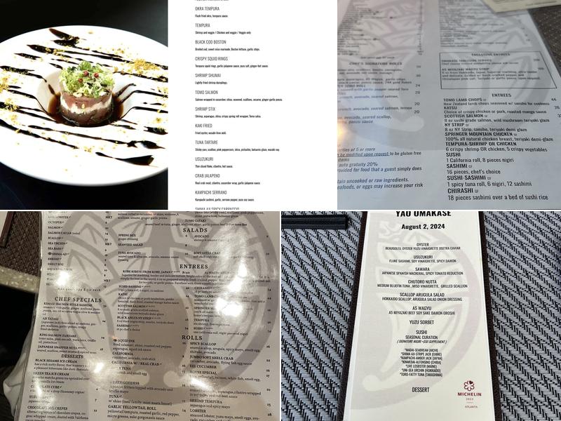 Tomo Japanese Restaurant Menu