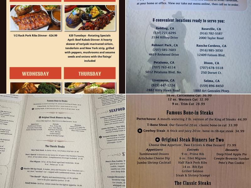 Cattlemens Menu