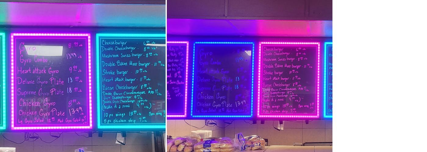 Sam's Cafe Menu