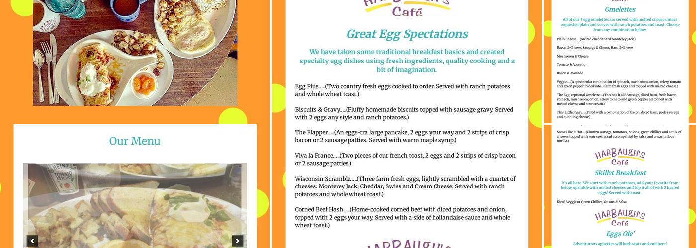 Harbaugh's Cafe Menu