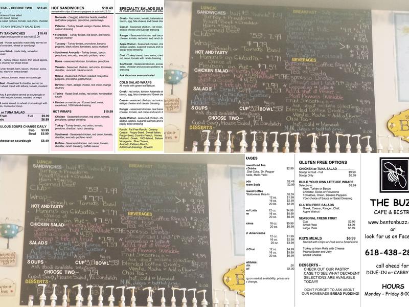 The Buzz Cafe Menu