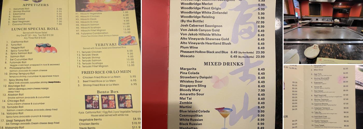 Fujiyama Japanese Cuisine Menu