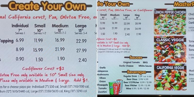 Straw Hat Pizza Menu