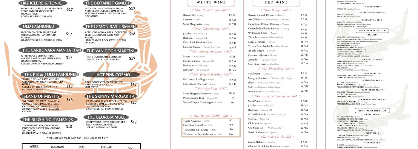 Carbonara Trattoria Menu