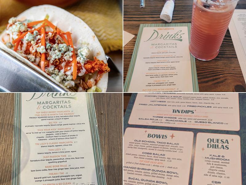 Tin Lizzy's Cantina Menu