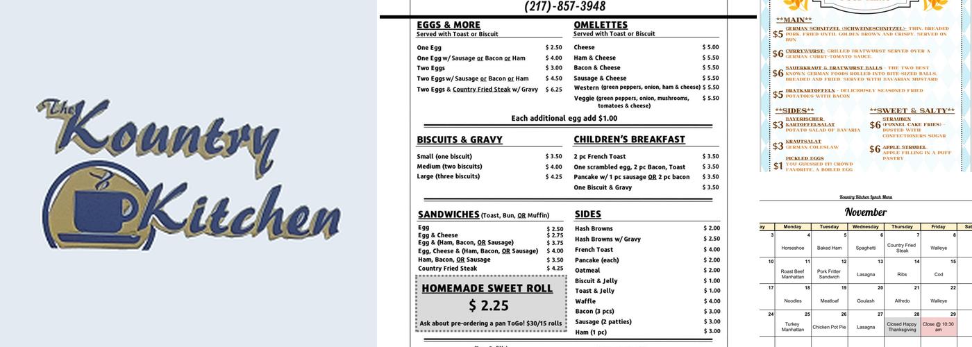 Kountry Kitchen Menu