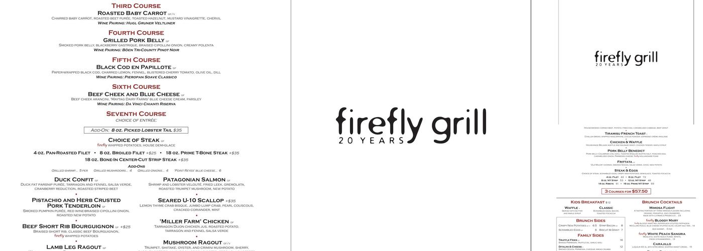 Firefly Grill Menu