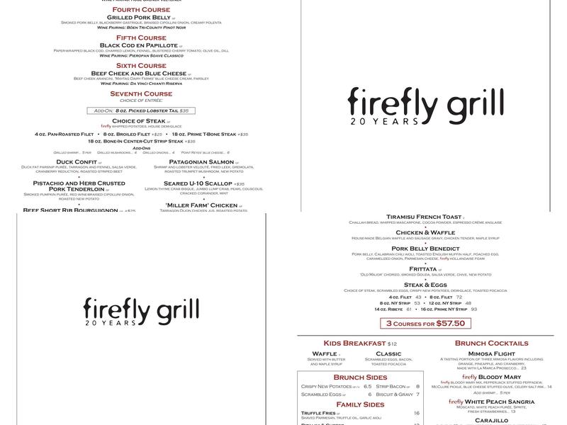 Firefly Grill Menu