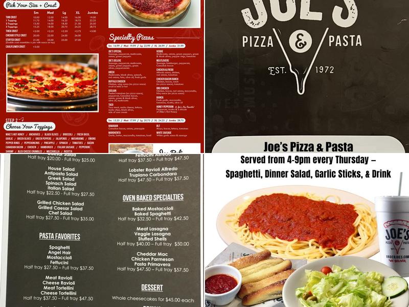 Joe's Pizza & Pasta Menu