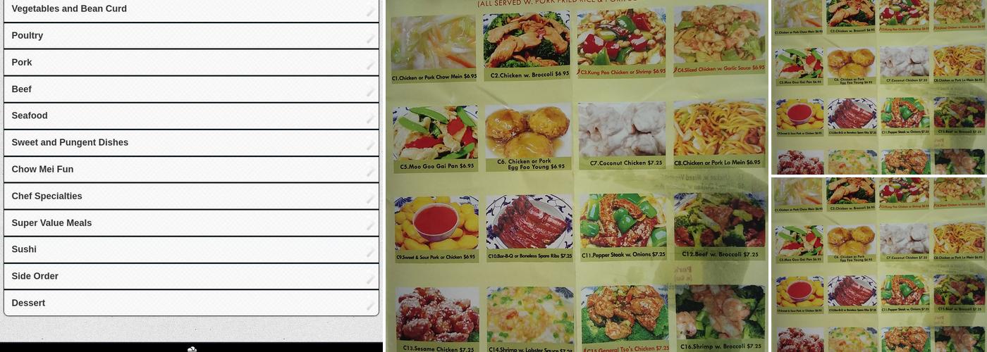 China Buffet Menu