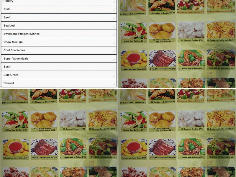 China Buffet Menu
