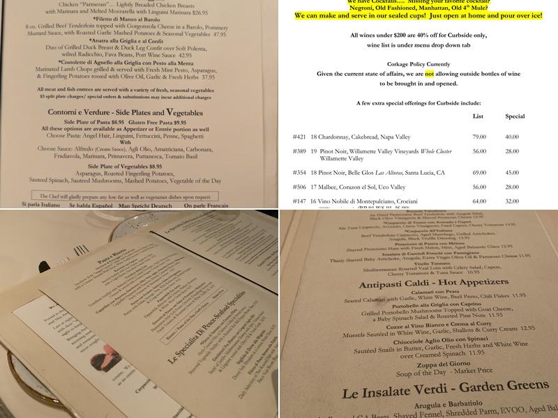 La Grotta Ristorante Menu