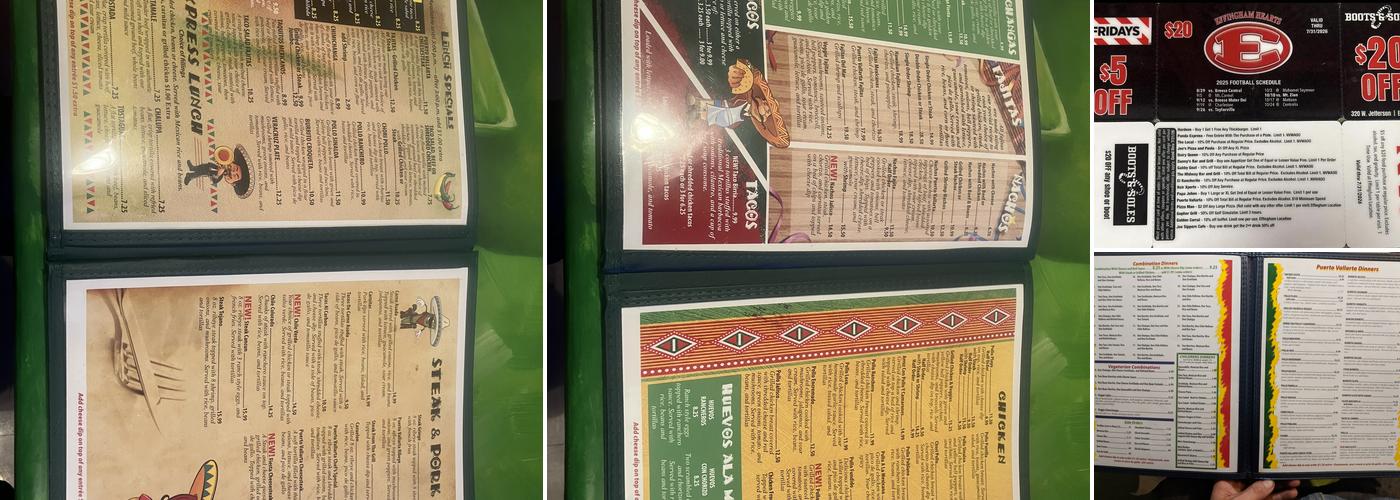 Puerto Vallarta Menu