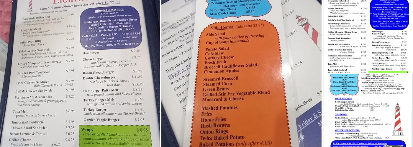 Lighthouse Family Restaurant Menu