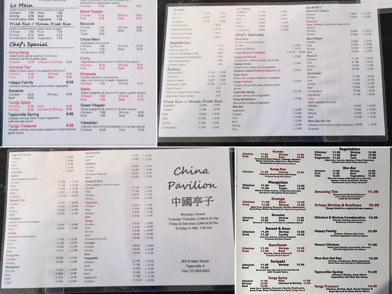 China Pavilion Menu