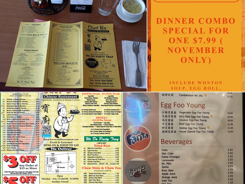 Chef Bo Sacramento Menu