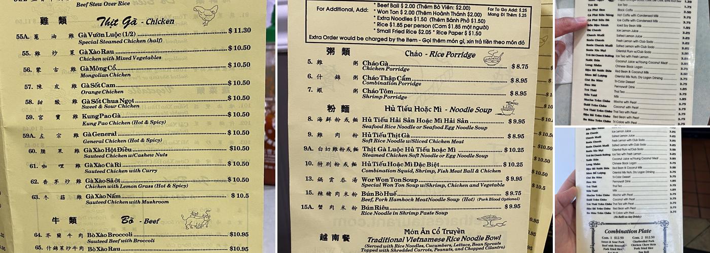 Viet-Ha | Vietnamese & Chinese Cuisine Menu