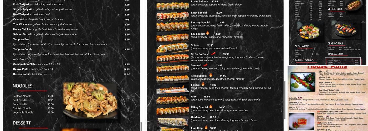 Shogun Sushi Menu