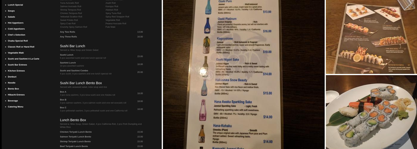 Osaka Menu