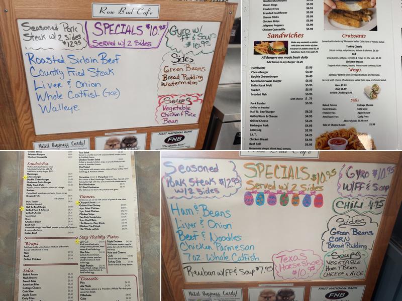 Rosebud Motel & Cafe Menu