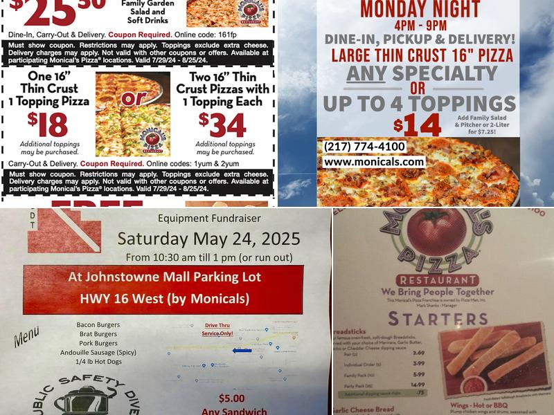 Monical's Pizza Menu