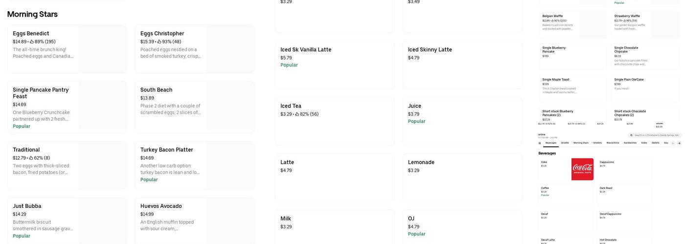 J. Christopher's Menu