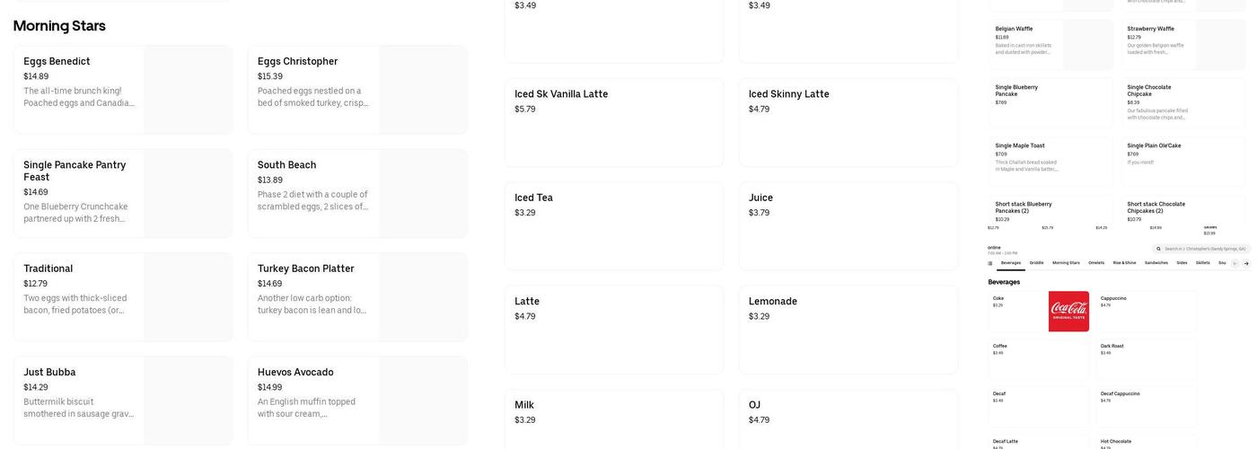 J. Christopher's Menu