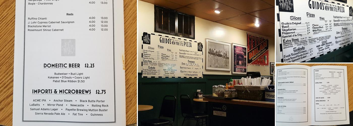 Guido's original NY Style pizzeria downtown Menu