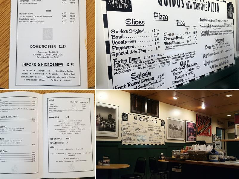 Guido's original NY Style pizzeria downtown Menu