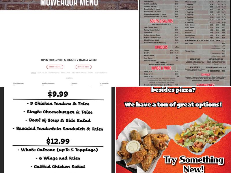 Crawfords Pizza Pub & Pins Menu