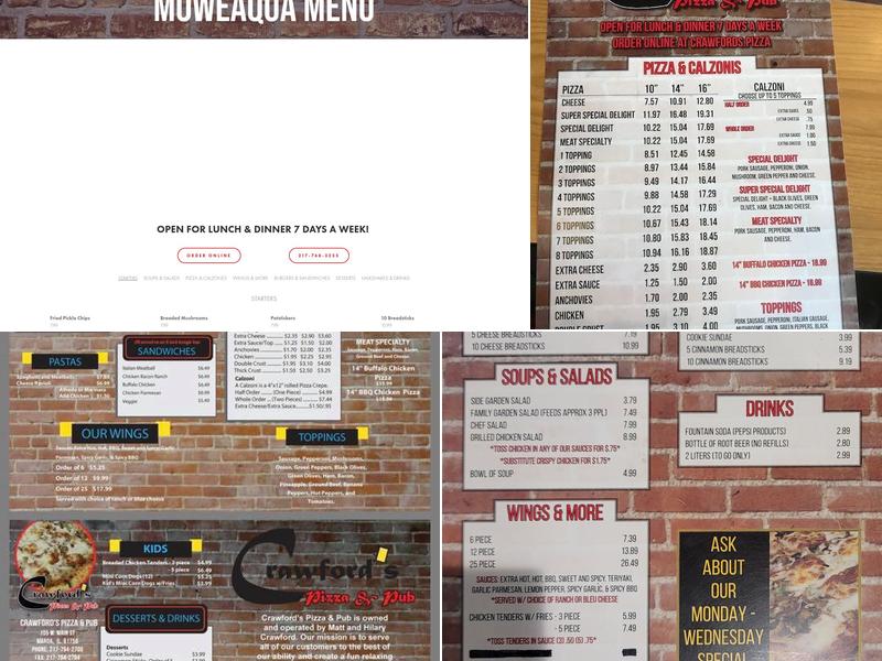 Crawford's Pizza & Pub Menu