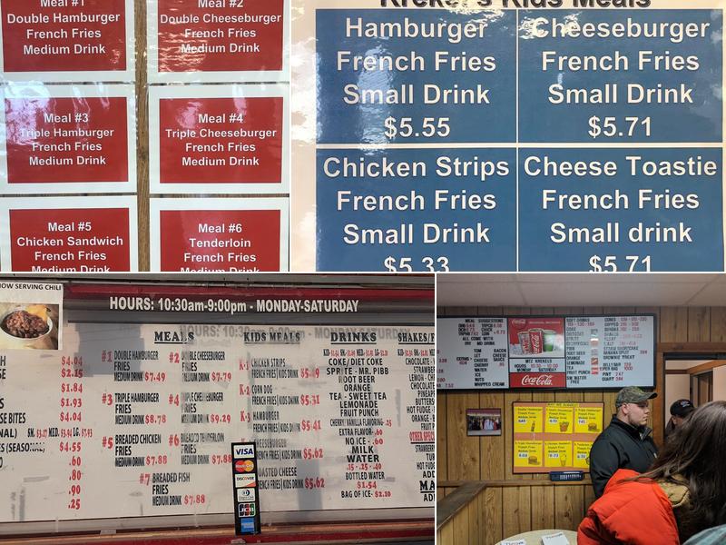 Krekel's Custard Mt. Zion Menu