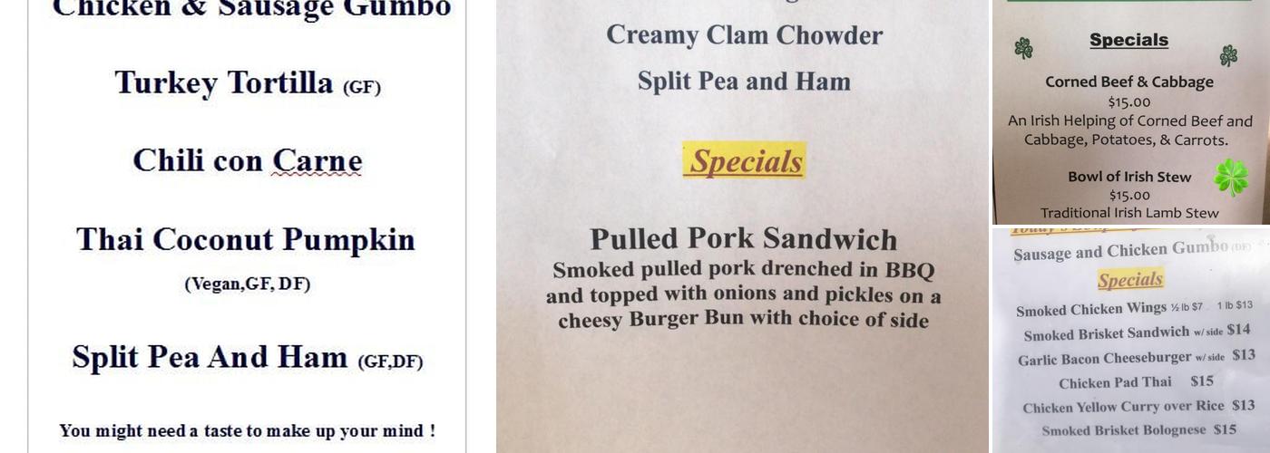 Sun Ray Café Menu
