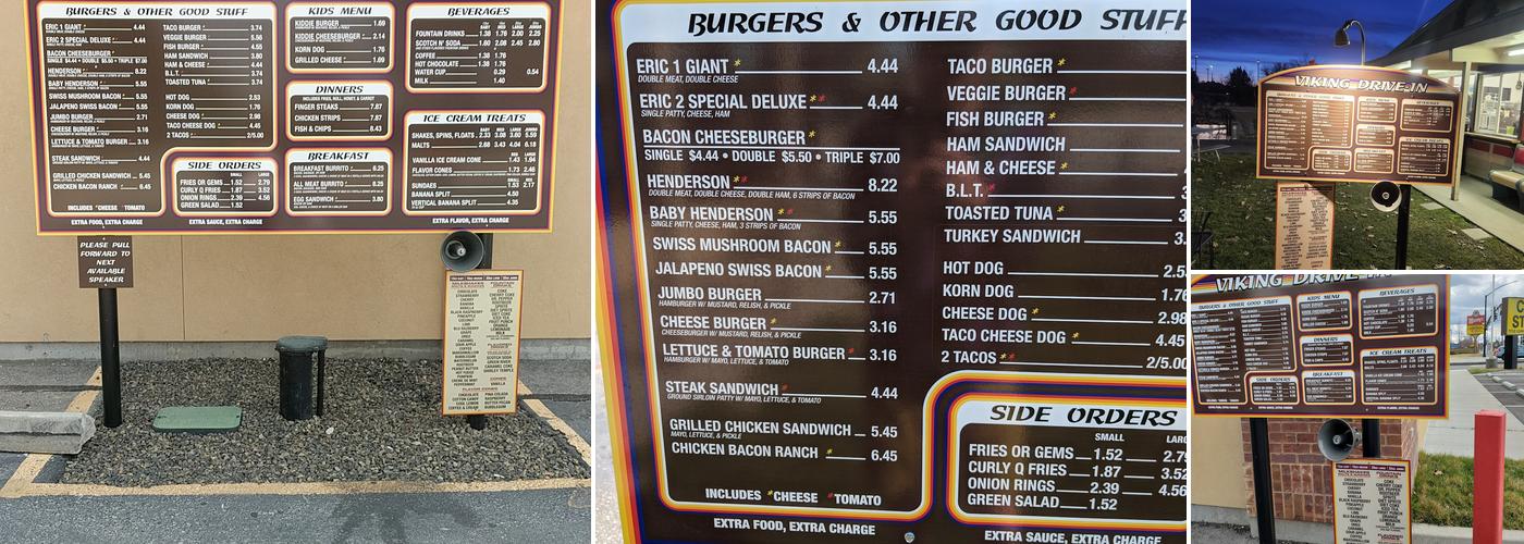 Viking Drive In Menu
