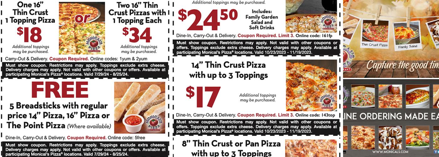 Monical's Pizza Menu