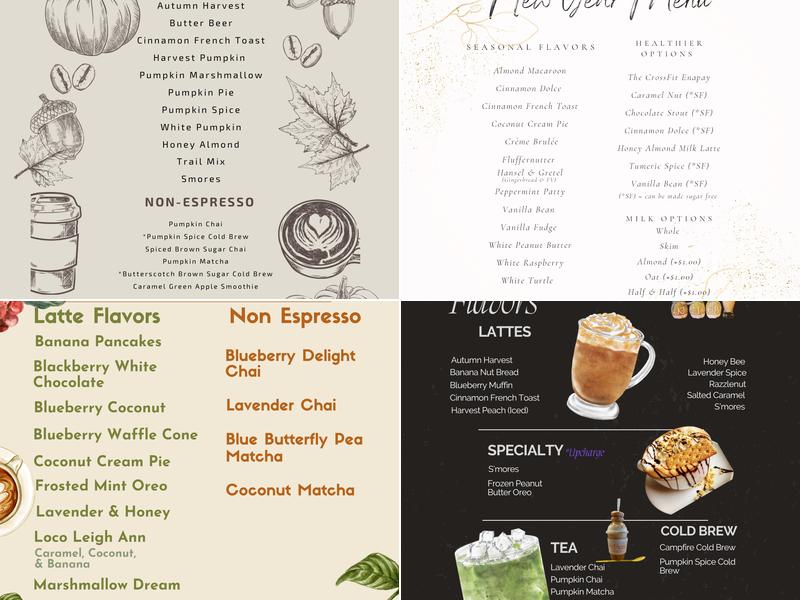 KentJava Bar Menu