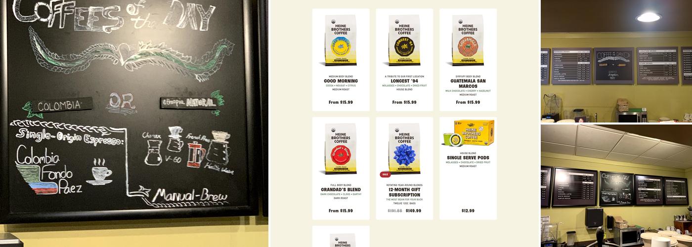 Heine Brothers Coffee -Clifton Menu