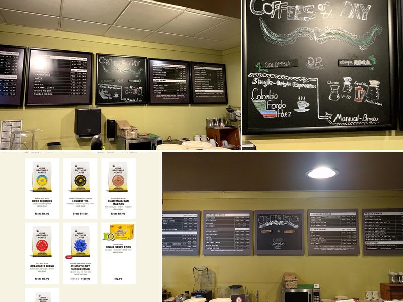 Heine Brothers Coffee -Clifton Menu