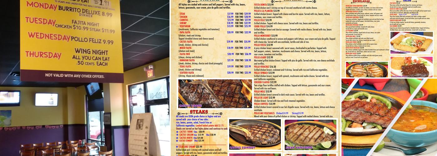 Yellow Cactus Menu
