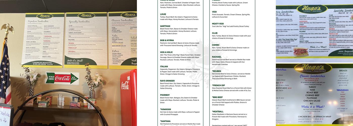 Hugo's Menu
