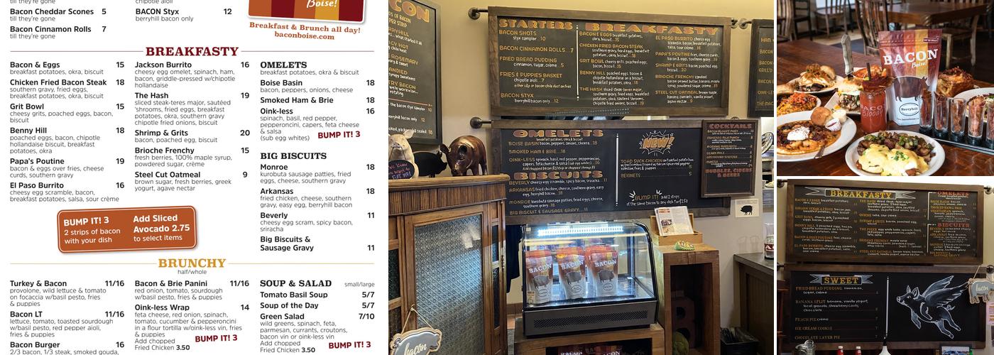 BACON Boise Menu